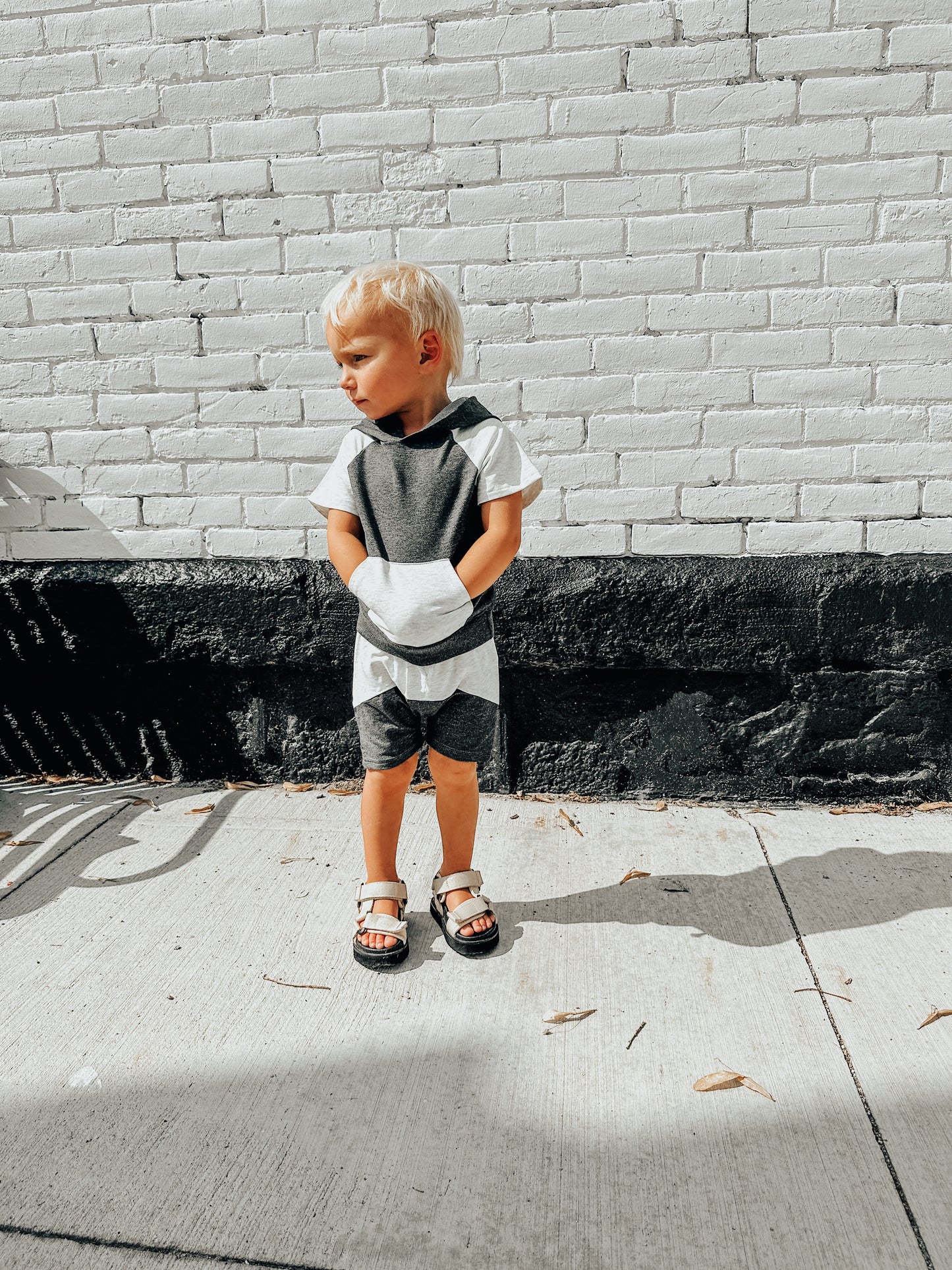 Color-block Shorts: Charcoal Gray