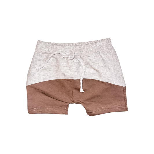 Color-block Short: Tan